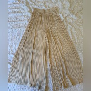 Zara Cream Pleated Trousers
